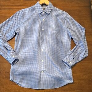 Banana Republic Blue Checkered Dress Shirt